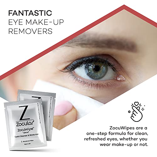 Zocular Zocuwipe Eyelid Wipes, 30 Count | Okra-Based Gentle Cleansing