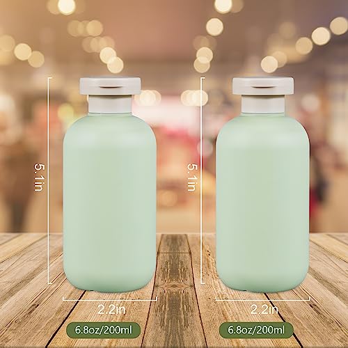 6.8oz Refillable Squeeze Bottles with Flip Cap (2 Pack)