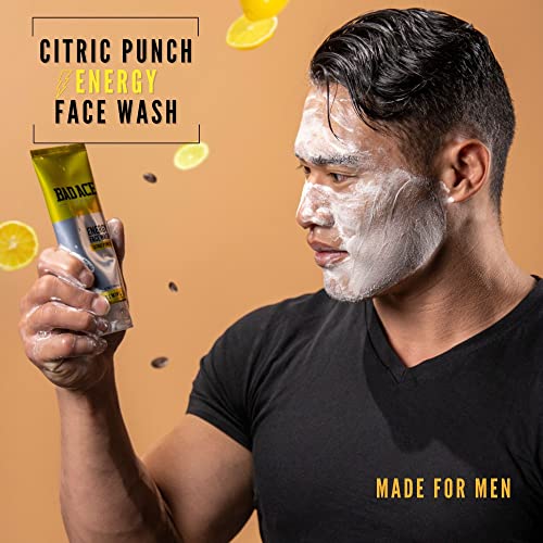 BAD ACE Energy Men's Facewash and Moisturizer Set | Korean Skin Care, Men's Face Care Bundle | Vitamin Facial Care Kit for Men | Citric Punch