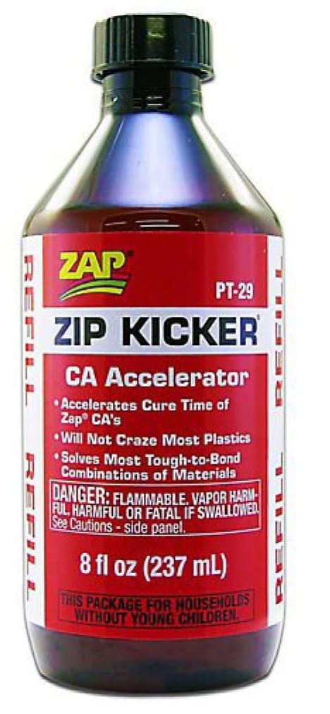 Pacer Technology Zap Zip Kicker, CA Accelerator Refill, 8 Ounce and Spray Bottle, 2 Ounce (Pack of 2) - with Make Your Day Tweezers