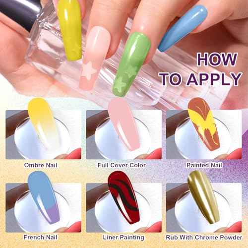 Gradient Painting Gel, 16 Colors Ombre Nail Polish for Pigmented Pat Painting Gel Nude White£¦Black Color French Manicure DIY Nail Art Long-lasting No-wipe DIY Palette VelvetSpectrum Studio