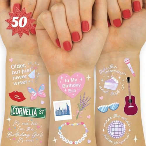 xo, Fetti 50 Iridescent Temporary Tattoos - Birthday Party Favors