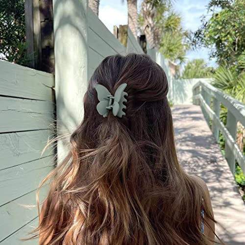 Canitor Butterfly Hair Clips Butterfly Claw Clips 2.7" Hair Clips for Women Hair Clips for Thick Thin Hair Matte Medium Butterfly Clips Girls Cute Hair Clips Butterfly Hair Accessories