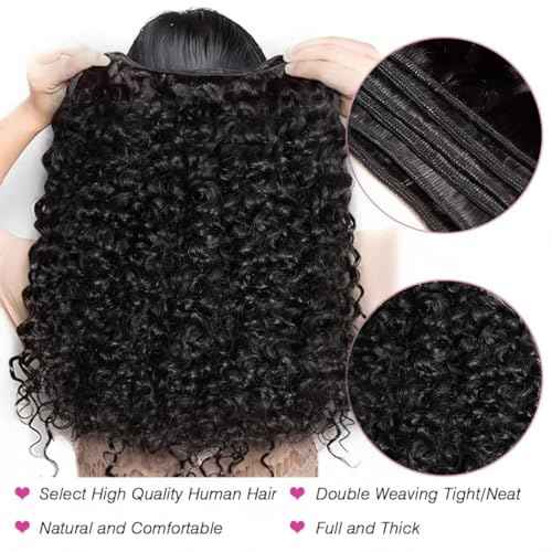 VIPbeauty Burmese Curly Human Hair Bundles One Curly Bundles Human Hair Unprocessed Burmese Raw Hair Extension Real Human Hair Natural Color Spiral Hair Weft Extensions Quick Weave Bundle 22 Inch