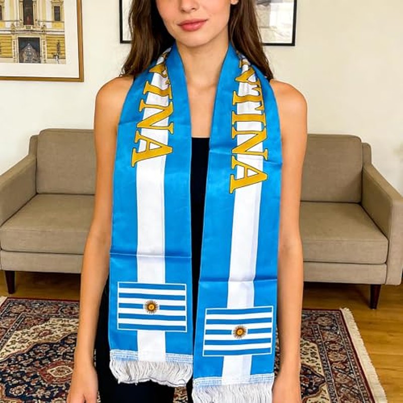 Argentina Soccer Fan Kit 6-in-1 with Scarf, Face Paint & Wig