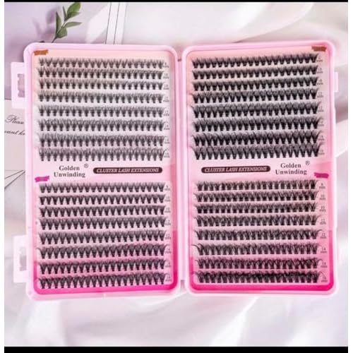 Eyelash Clusters 20D+30D+40D+50D Lash Clusters Wispy Individual Lashes 560 PCS D Curl Lash Extension 9-12MM Natural Lashes