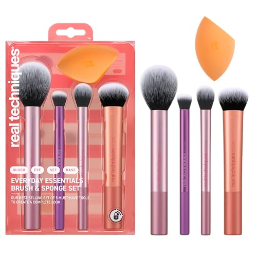 Real Techniques Everyday Essentials 5-Piece Makeup Brush & Sponge Set