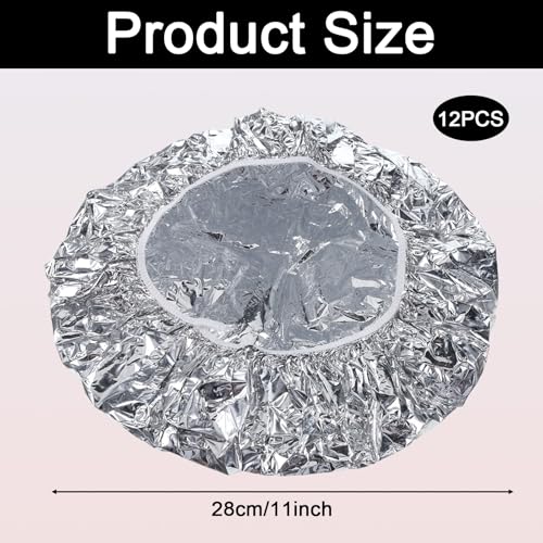12-Pack Reusable Aluminum Foil Deep Conditioning Hair Caps