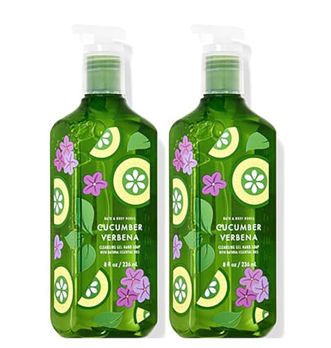 Bath and Body Works Cleansing Gel Hand Soap 8 Ounce 2-Pack (Cucumber Verbena)