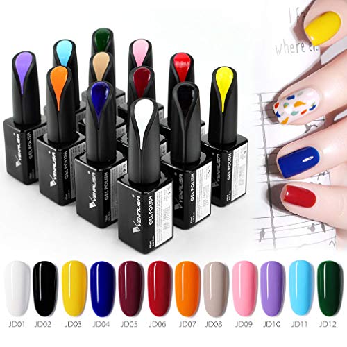 Venalisa 15ml Black Gel Nail Polish – UV/LED Soak-Off, Long-Lasting Salon-Quality DIY