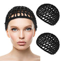 Black Wig Cap Thick Long Hair Nets Adjustable Mesh Braided Weave Hat - Hair Accessories