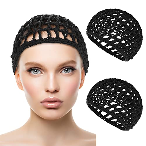 Black Wig Cap Thick Long Hair Nets Adjustable Mesh Braided Weave Hat - Hair Accessories