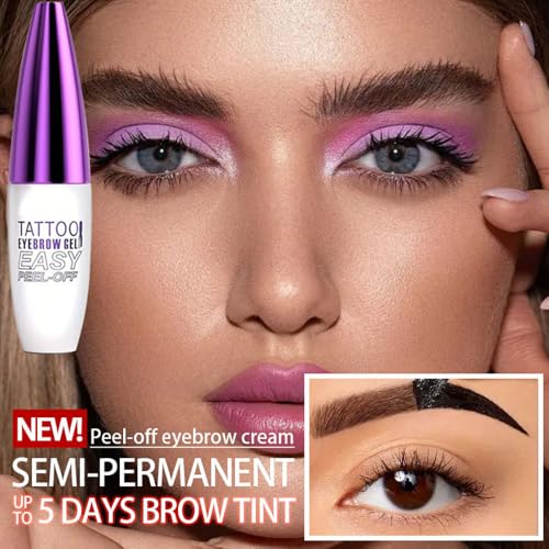 Dark Brown Peel Off Brow Tint Gel - Waterproof Tattoo Effect