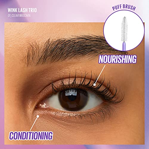 Kaja 3-in-1 Multi-tasking Mascara - Wink Lash Trio | with Panthenol, Clear Eye Lash Serum, Volumizing, Intense Length Mascaras, Black, Eye Irritation Tested