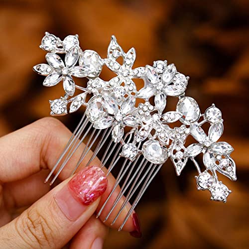 Crystal Bride Wedding Hair Comb - Silver Rhinestone Bridal Headpiece