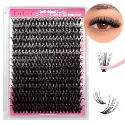 Individual Lashes Big Tray D Curl Lash Clusters 10D 20D 30D 40D Individual Lash Extensions Cluster Lashes Lash Extension Supplies Eyelash Clusters (40D-0.07D, 15-20mm)