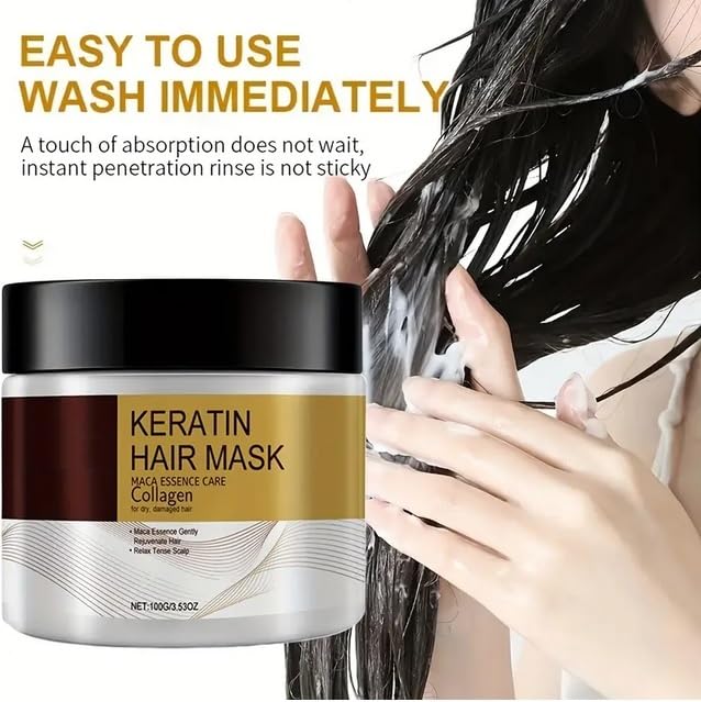 Professional Keratin Hair Treatment Set with Mask & Oil for All Hair Types