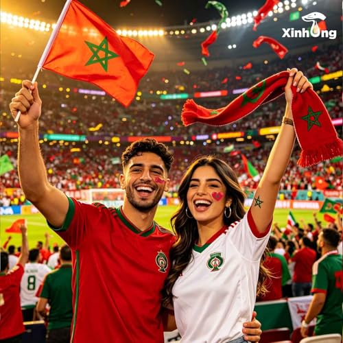 Morocco Flag Temporary Tattoos Set - 40 Waterproof Face Stickers