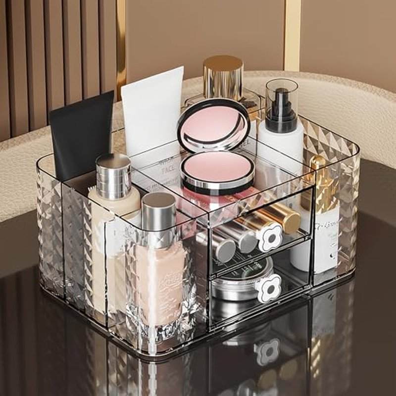 Clear Makeup Organizer with Drawers - Johehe Vanity Storage