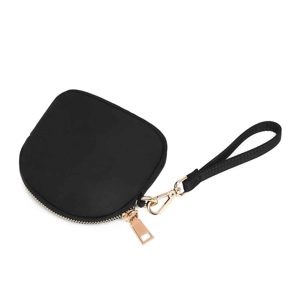 YONBEN Organizer Bag Makeup Bag for Purse Travel Toiletry Zipper Pouch Small Makeup Pouch with Pockets Wristband design (Black Nylon)