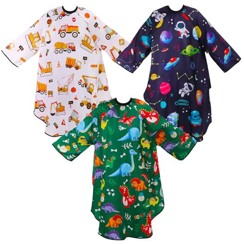 Kids Hair Cutting Cape with Sleeves - 3 Pack