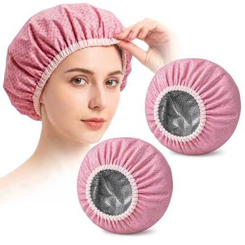 Heat Deep Conditioning Hair Cap with Aluminum Foil, 2-Pack