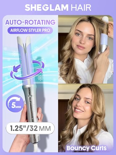 SHEGLAM One Touch Airflow Styler Pro 1.25 inch Automatic Rotating 3.0