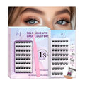 JoMay Self Adhesive Eyelashes, Press on Lashes No Glue Needed, Glueless Lashes Pre-Glued Natural Cluster Extension Kit D Curl For Beginners, No Sticky Residue 1 Step DIY 48PCS 10-16mm X03