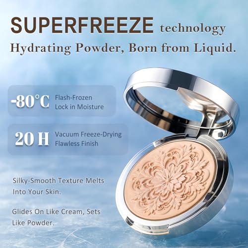 UCANBE 2-in-1 Superfreezed Pressed Setting Powder ? Set & Prime Powder Foundation Compact, Oil Control | Hydrating | Long-Lasting | Alcohol-Free | Paraben-Free | Smooth Matte Finish (Light)