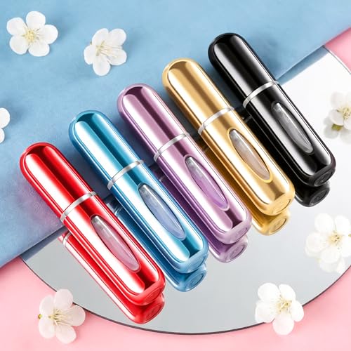 5 Pack Refillable Travel Perfume Bottles with View Window - 5ml