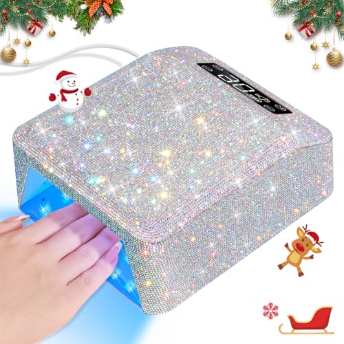 UV LED Nail Lamp 96W Plug-in Nail Dryer Sparkly Gel Polish Light 4 Timer Setting Professional Quick Dry Curing Lamp with Display Auto Sensor for Salon & Home