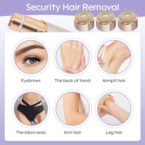 Generation 3 Facial Hair Remover Replacement Heads for Finishing Touch Flawless,Double Precision Blades Replacement Heads Compatible with Finishing Touch Flawless Gen 3,Pack of 3.