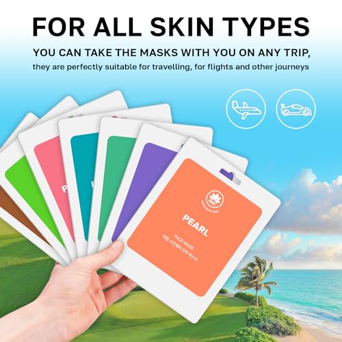 Name Skin Care Korean Cloth Sheet Face Mask Set of 15 - Facial Skin Care Hydrating Hyaluronic Acid Collagen Producing K Beauty Products - Moisturizing Brightening Asian Anti Aging KBeauty Gel FaceMask