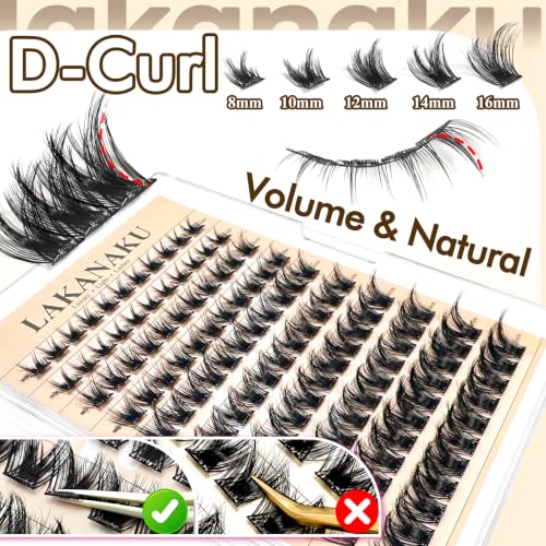 Self Adhesive Eyelash Clusters D Curl 8-16mm Wispy Press On