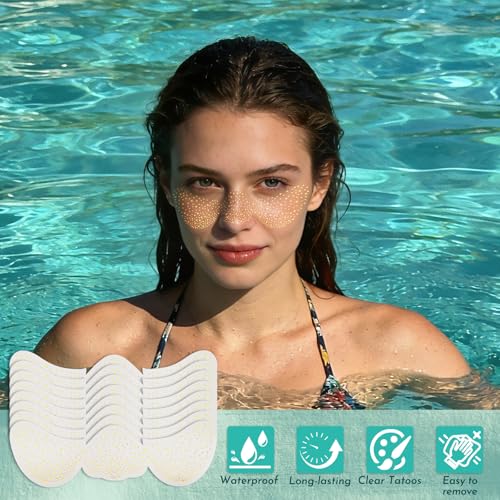 Glitter Freckle Stickers Gold Dots Face Tattoo Makeup Patches 8pcs