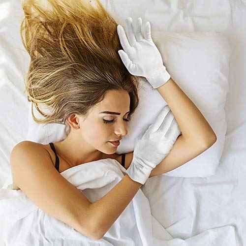 12 Pairs Cotton Gloves, White Gloves for Dry Hands, Cotton Gloves for Sleeping, Moisturizing Night Gloves, White Gloves 100% Cotton, Size L (12 Pairs)