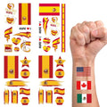 36 PCS Spain Flag Temporary Tattoos, 4 Sheets Waterproof