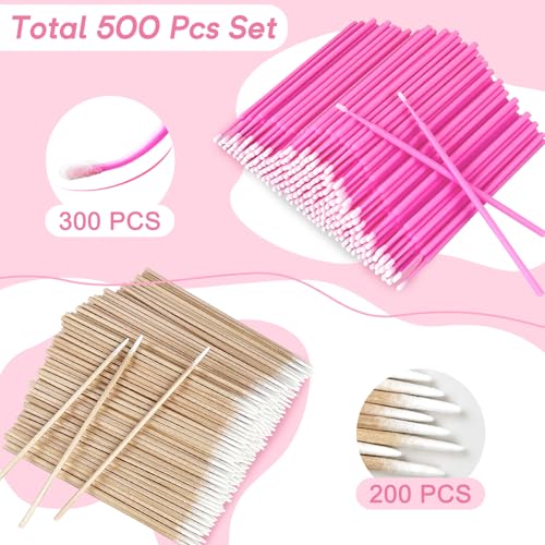 Micro Applicator Brushes & Cotton Swabs - 500 Pcs Precision Beauty Tools