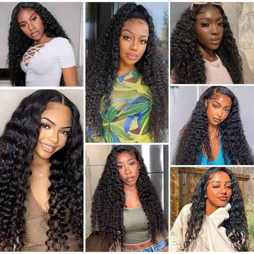 Burmese Deep Wave Bundles Human Hair 16 18 20 Inch 15A Unprocessed Brazilian Raw Virgin Hair 3 Bundles 3C4A Deep Wave Curly Bundles Human Hair with Spiral Curl Double Weft Natural Color