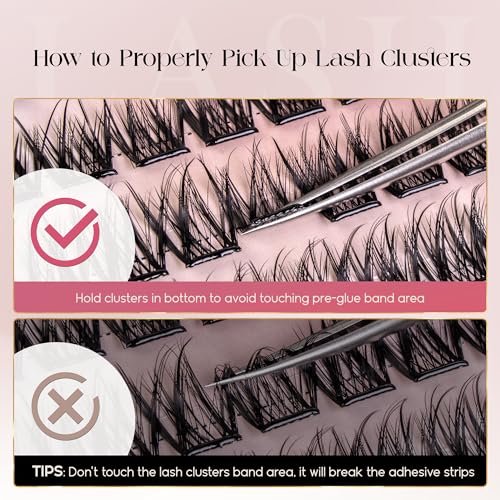 BEFER Self Adhesive Eyelash Clusters D Curl 10-16MM