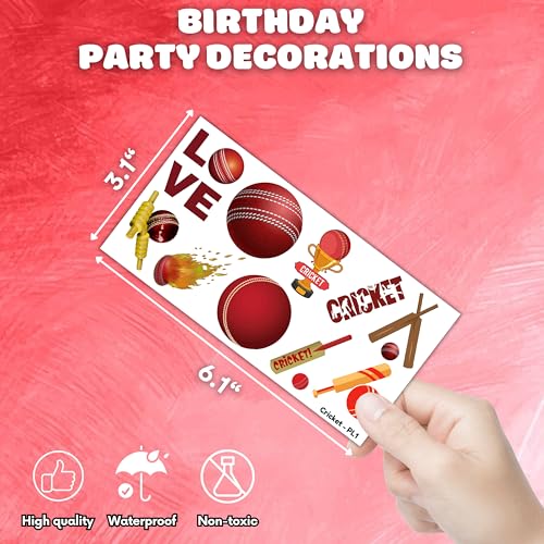101 PCS Cricket Ball Temporary Tattoos - Party Favors