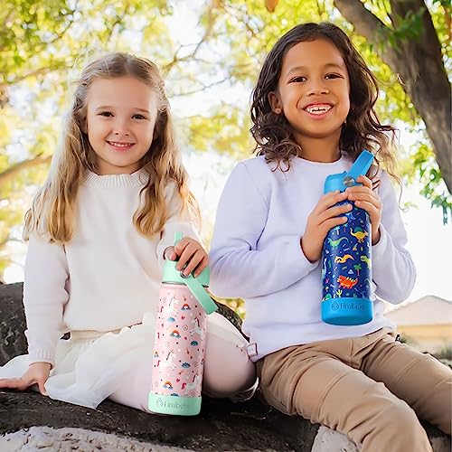 Fimibuke Kids Insulated Water Bottle - 18oz BPA-FREE Kids Cups with Straw Double Wall Vacuum Tumbler 18/8 Stainless Steel Leak Proof Toddler Water Bottle for School Boys Girls (2 Pack, Ocean Life)