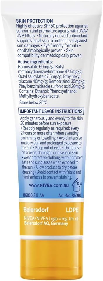 Nivea Sun UV Sunscreen Face Shine Control Cream for Mat Look SPF50, 50ml