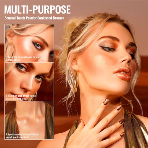 Oulac Shimmer Bronzer Powder with Mirror - Long Lasting