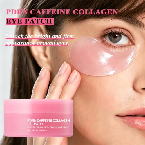 SheeYoon Collagen Eye Patches with Caffeine & PDRN - Hydrating Dark Circles & Fine Lines Treatment, 30 Pairs