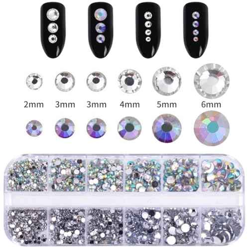 3000PCS Rhinestones with Rhinestone Picker Tool and Tweezer, Wax Pencil for Rhinestones, Gem Picker Pen Diamond Jewel Applicator, Rhinestone Tools for Bedazzling DIY Nail Art