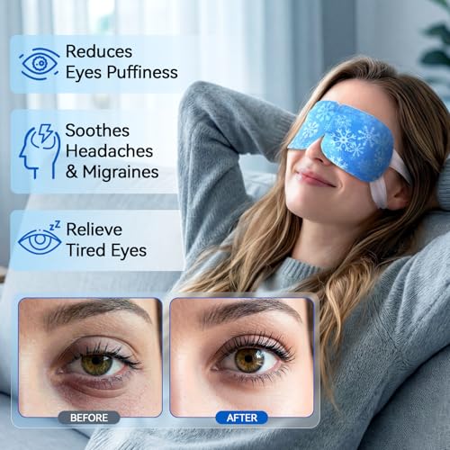 Cooling Hydrogel Eye Mask for Puffiness & Dark Circles - 8 Packs