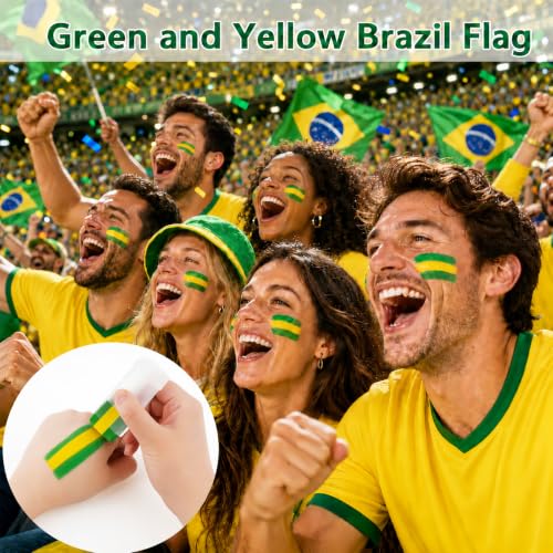 Brazil Face Paint Stick - 3-in-1 Flag Colors, Sweatproof