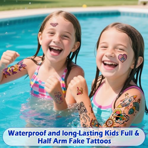 52pc Temporary Tattoos for Kids - Mermaid, Unicorn & Dinosaur