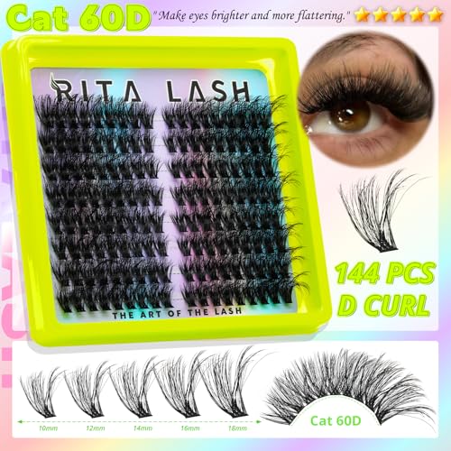 Cat Eye Lash Clusters Kit 3D Volume 60D-120D with Bond, Seal & Remover